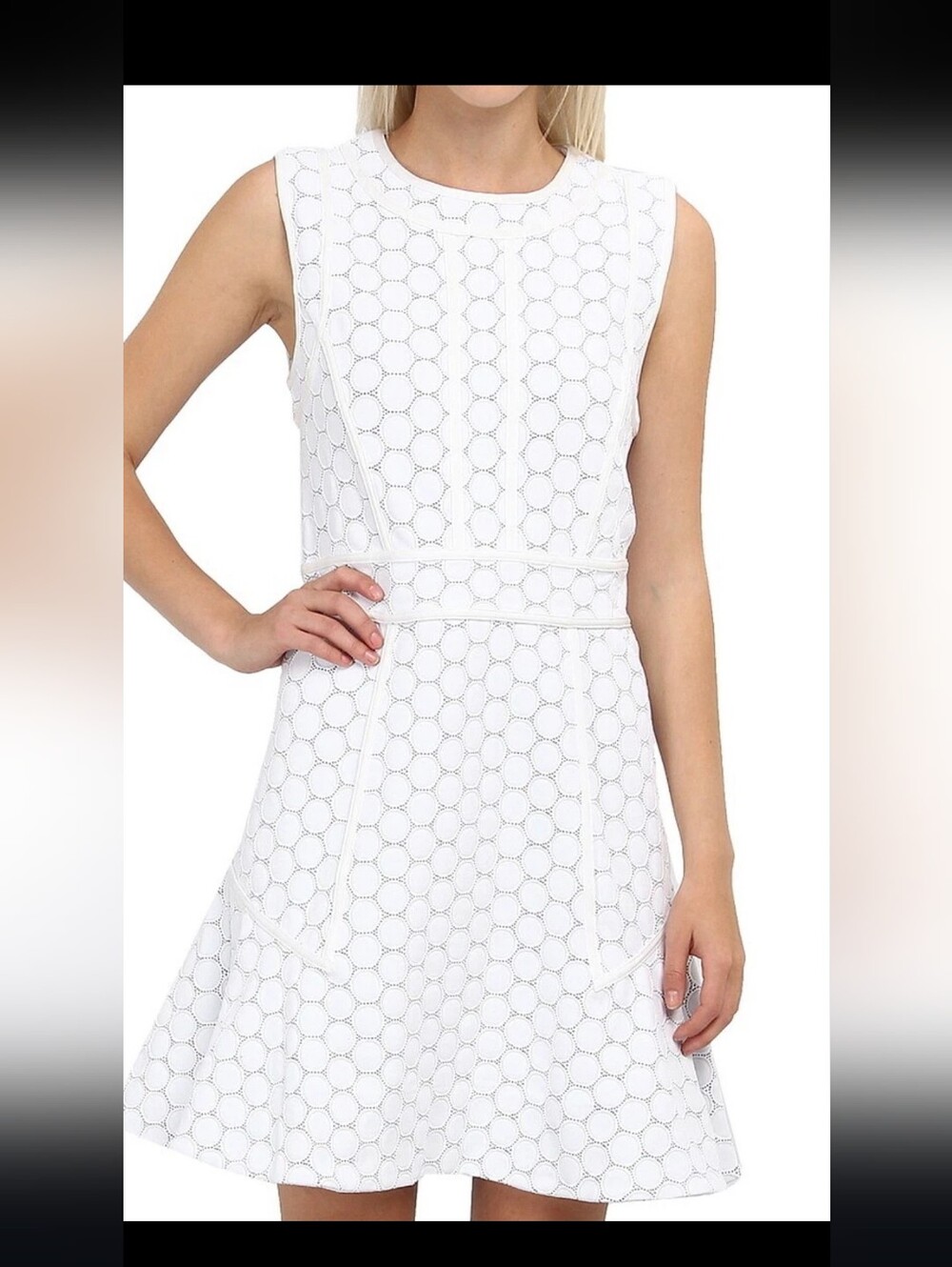 MARC BY MARC JACOBS Leyna Dotty Ponte White Dress L